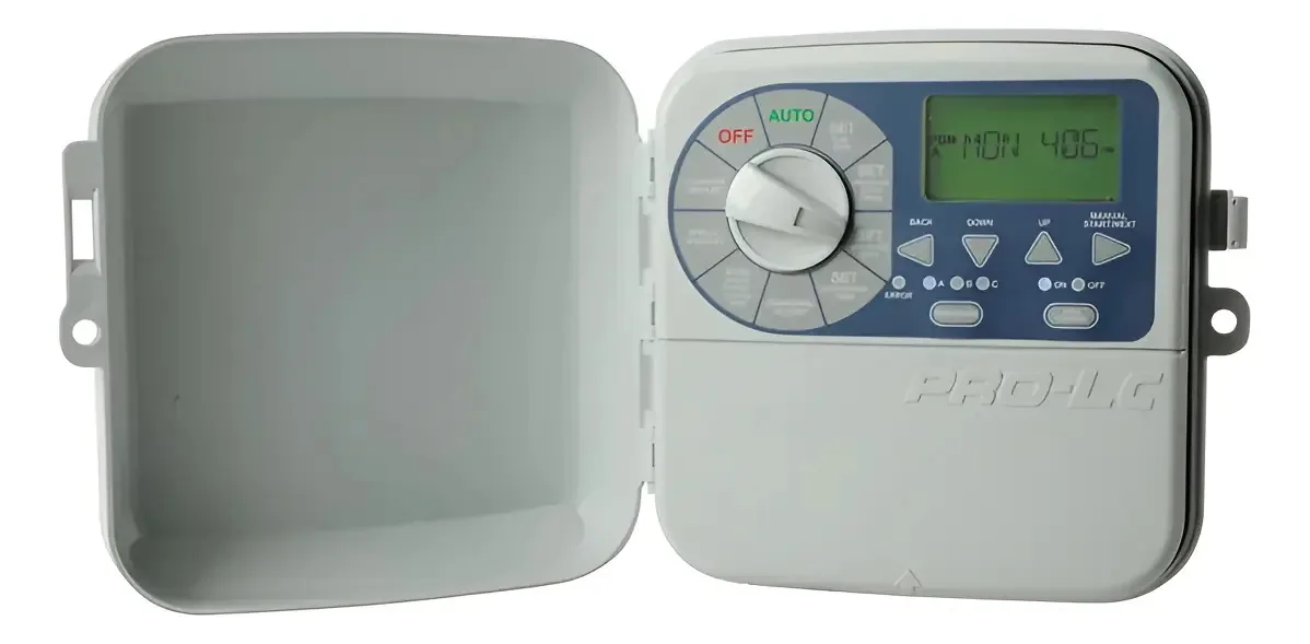 Programador de irrigação branco de 4 estações