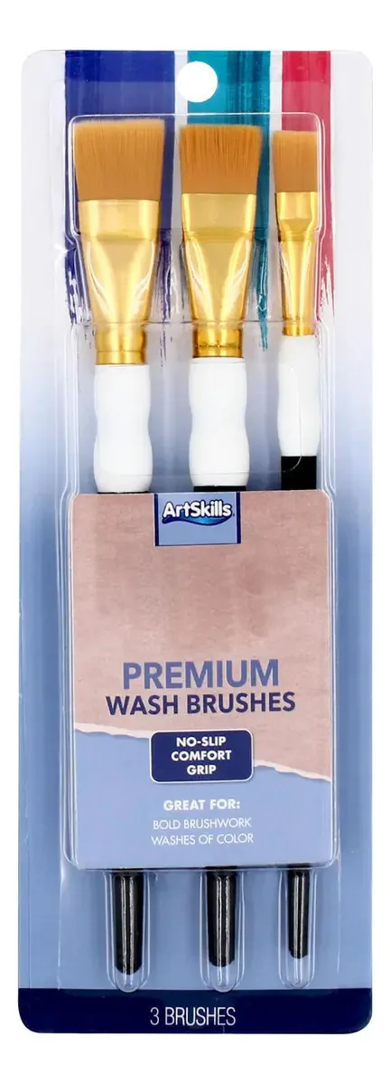 Conjunto de pincéis planos de acrílico Artskills, pino