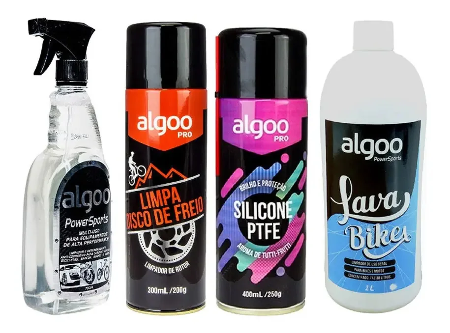 Kit Algoo Silicone Limpa Disco Desengraxante Lava Bikes