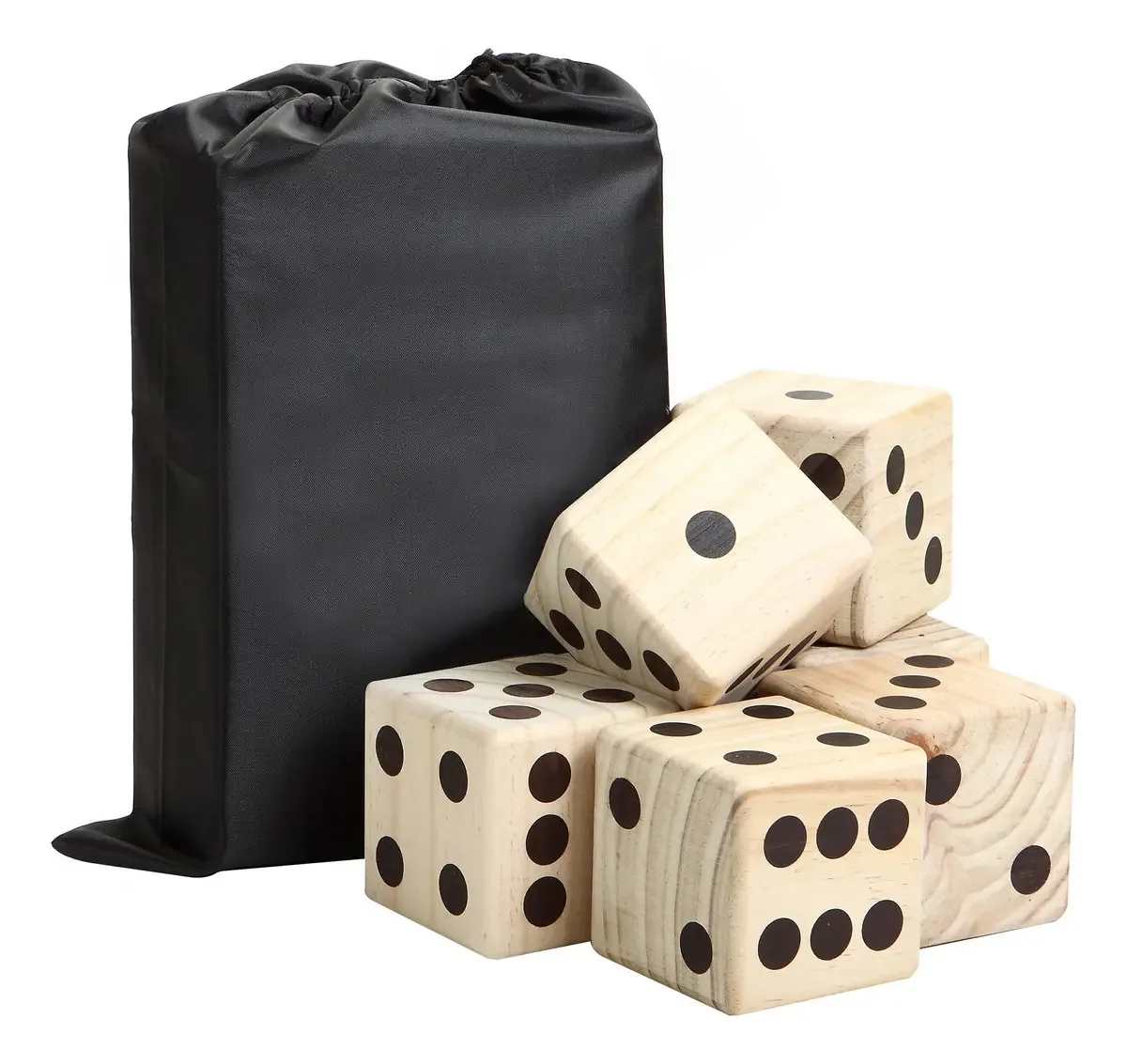 Conjunto de dados Hathaway High Roller Yd com 6 dados de madeira cor de madeira