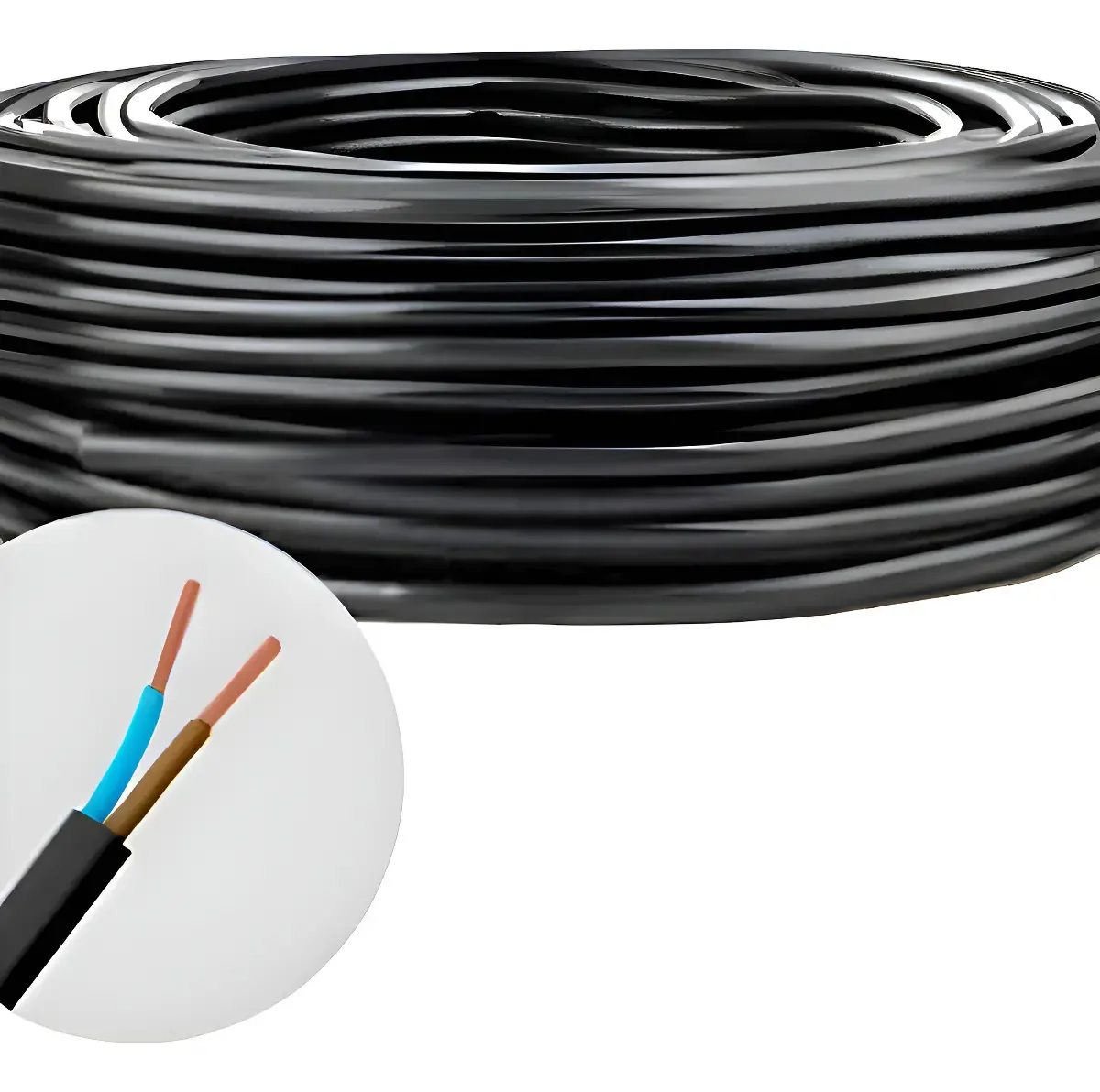 Cabo PP 2x1,5mm 10m Flexível Preto Fill Valle Para Instalações Elétricas