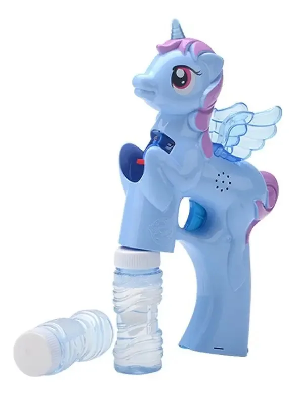 Lança Bolhas Unicornio Bubble Gun Brinquedo Diversão Infanti Cor Cor Menino Azul