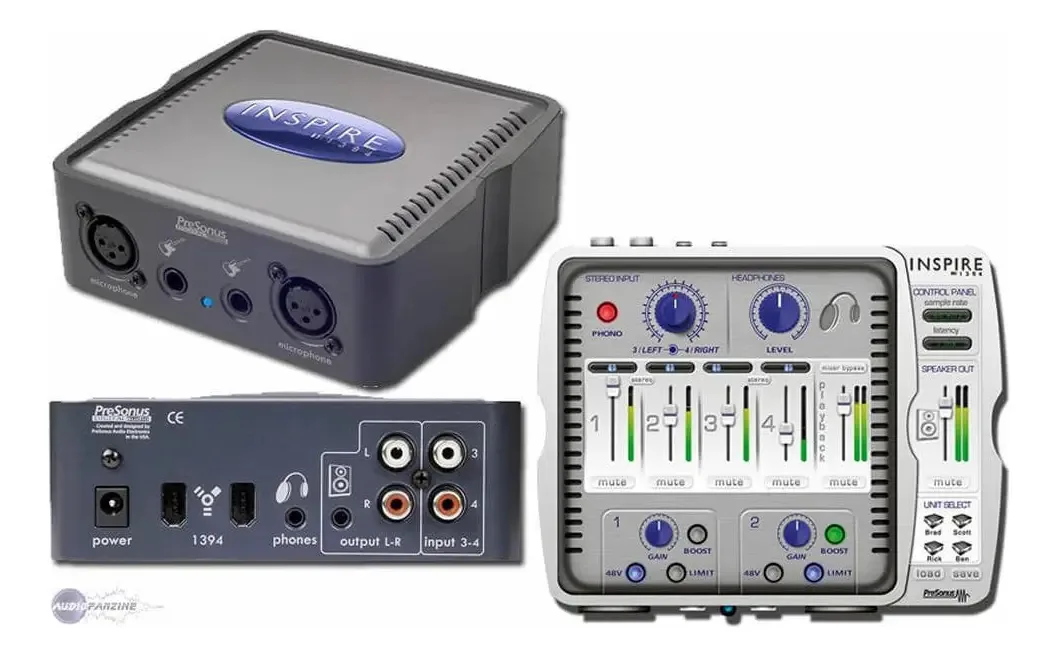 Interface de Áudio Presonus Inspire 1394 Firewire 24bit/96kHz 4 Entradas