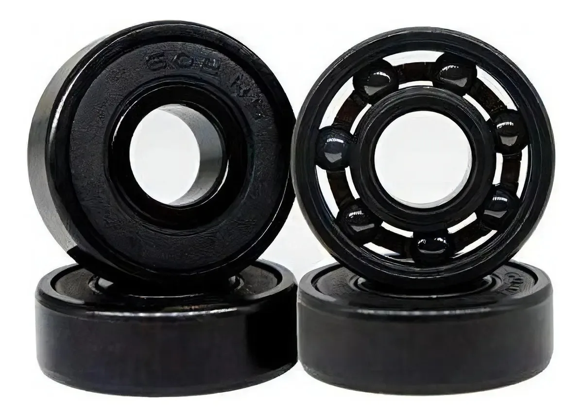 Z-first 608rs - Rolamentos Híbridos de Cerâmica para Longboard, Patins Inline, Skate, Scooters, Skate e Mais (Pacote de 4, Preto)