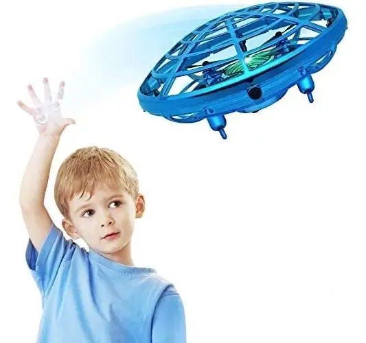 Hiyumi Mini Drone para Crianças, Mini Drone UFO Recarregável Controle de Movimento Manual Brinquedos Voadores com Luz LED RC Helicóptero Mini Quadrotor para Crianças e Adultos