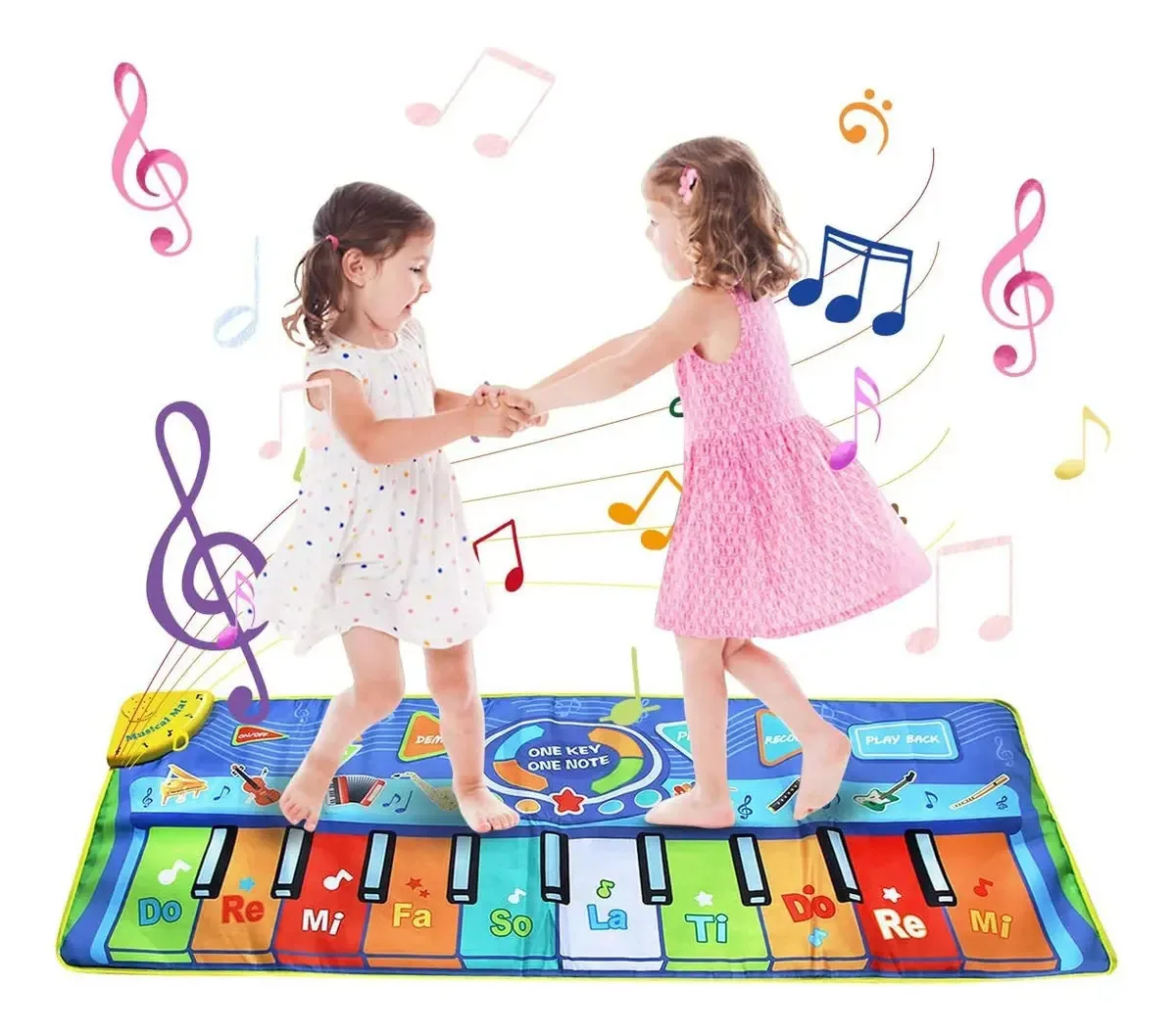 Tapete de piano, tapete musical grande de 130* 48 cm para crianças, tapete musical Play Piano Keyboard, cobertor musical educacional para bebês de 1 a 6 anos