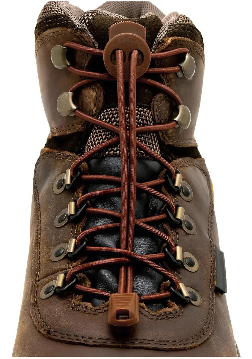 Cadarço Elástico Lock Laces - Bota Marrom