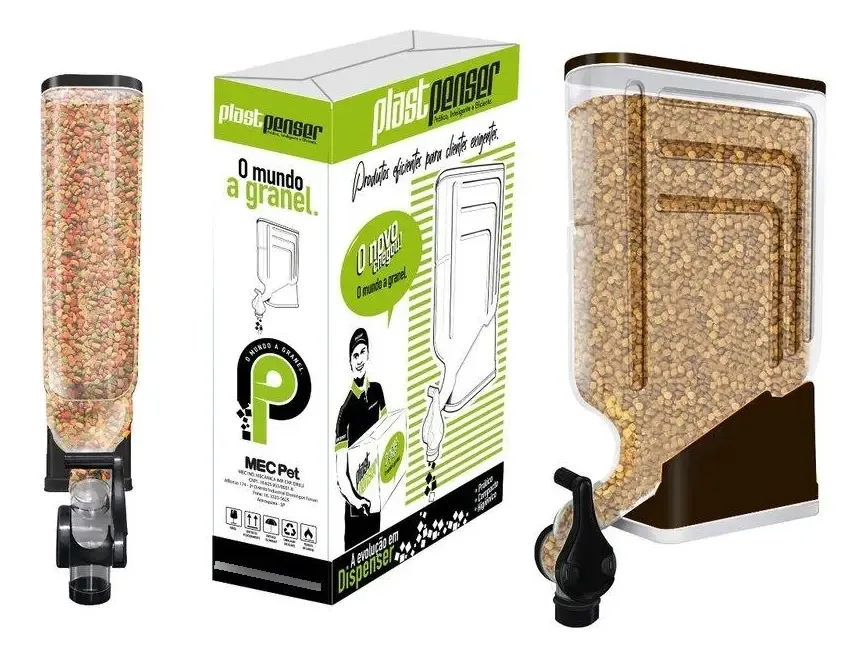 Dispenser Armazenamento De Cereais 1 Módulos 20l Cor Preto
