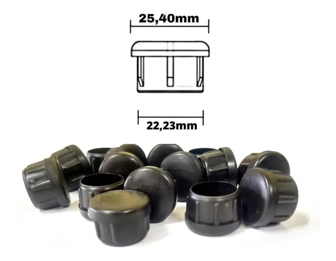 Ponteira Interna Redonda 1 (2,5cm) Preta - 1000 Peças