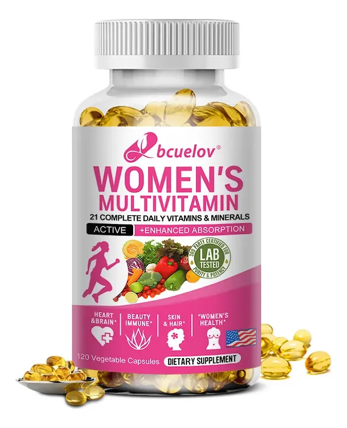 Suplementos multivitamínicos e minerais sem sabor para mulheres