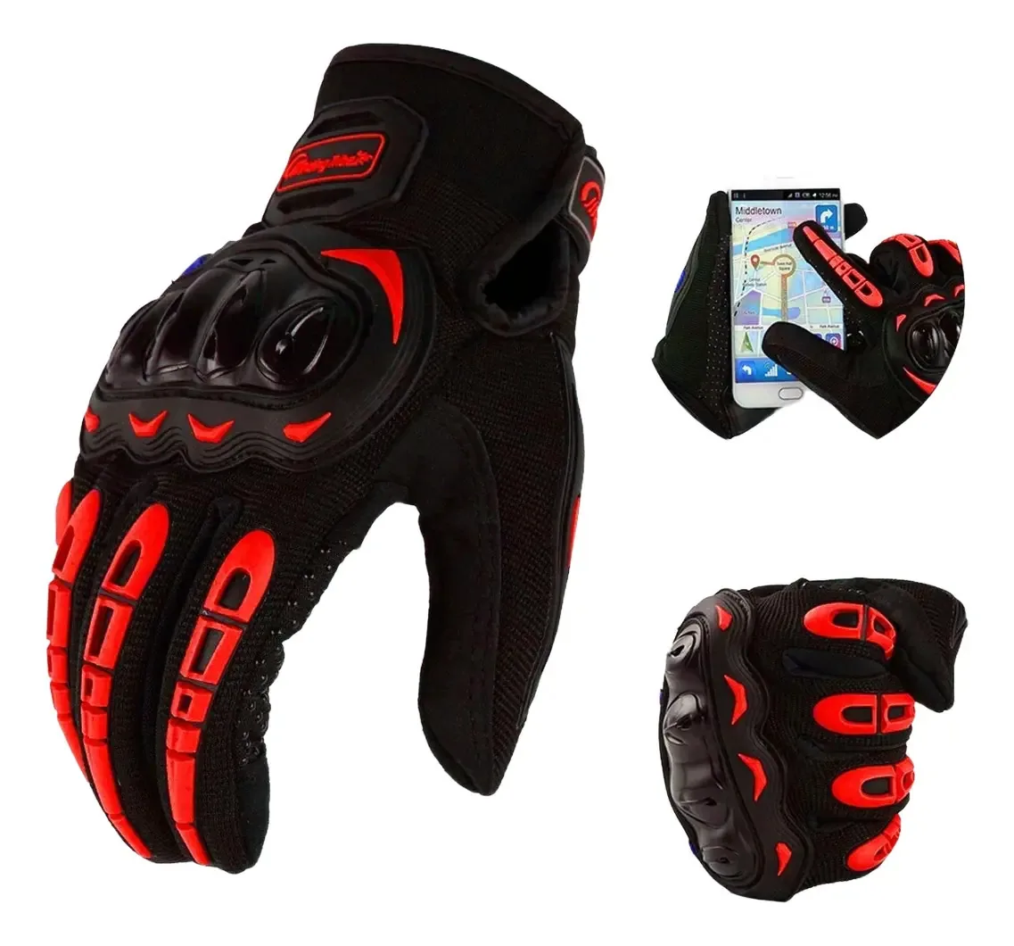 Luvas de proteção antiderrapantes táteis para motocicletas
