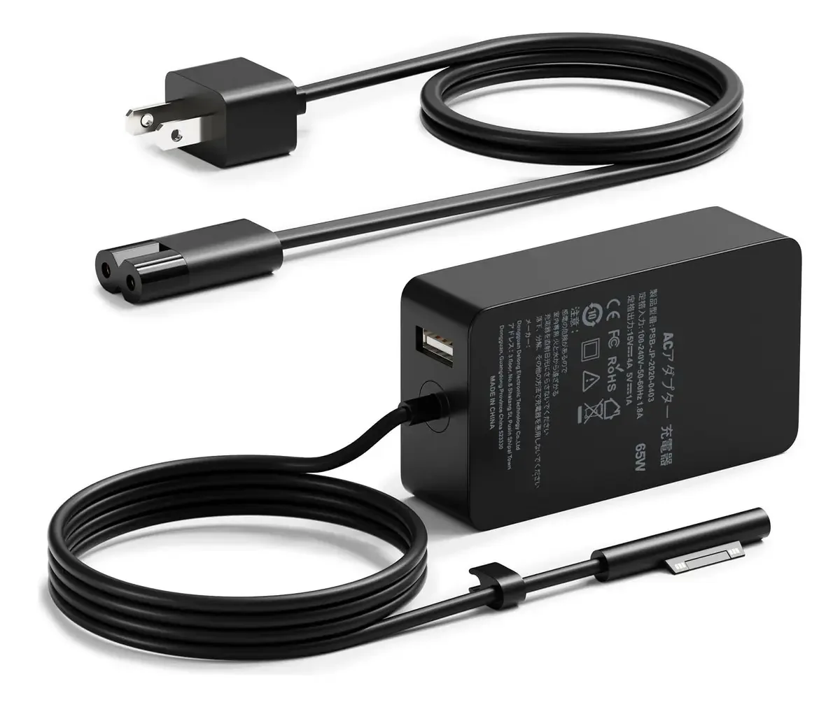 Carregador Surface Pro 9, carregador Microsoft Surface Pro 9,8,6,7 de 65 W, carregador Microsoft Surface Laptop Go, Surface Book 3.2, carregador de tablet, laptop Microsoft Surface 5,4,3.2, carregador