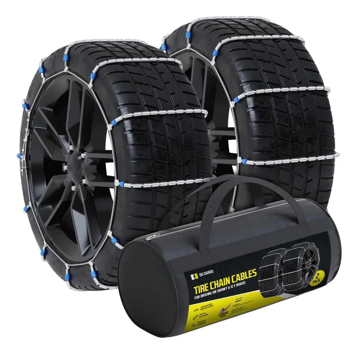Conjunto de 2 cabos Snow Chain para carros