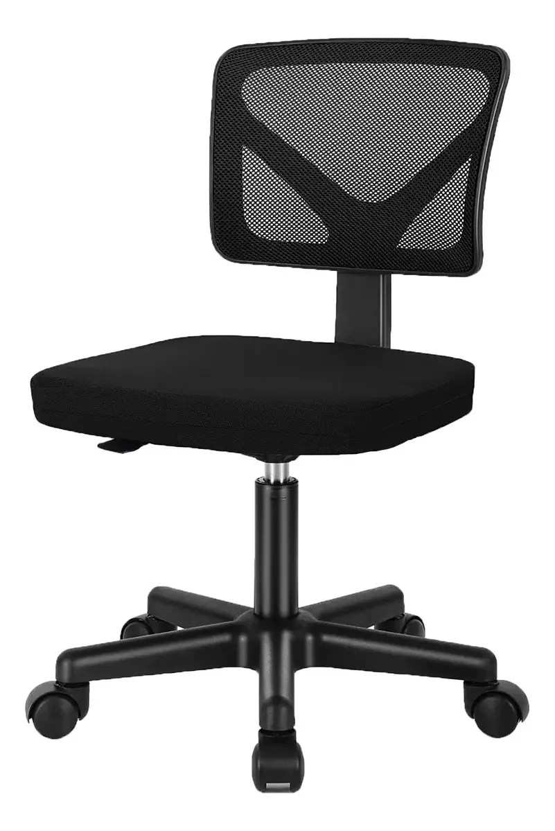 Cadeira de mesa pequena Afo sem apoios de braços com suporte para pernas. Cor Preto