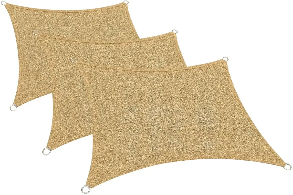 3 unidades Eoland Shade Candle Raschel Mesh Toldos retangulares de 5x2 metros Toldos Semi-impermeáveis para terraços