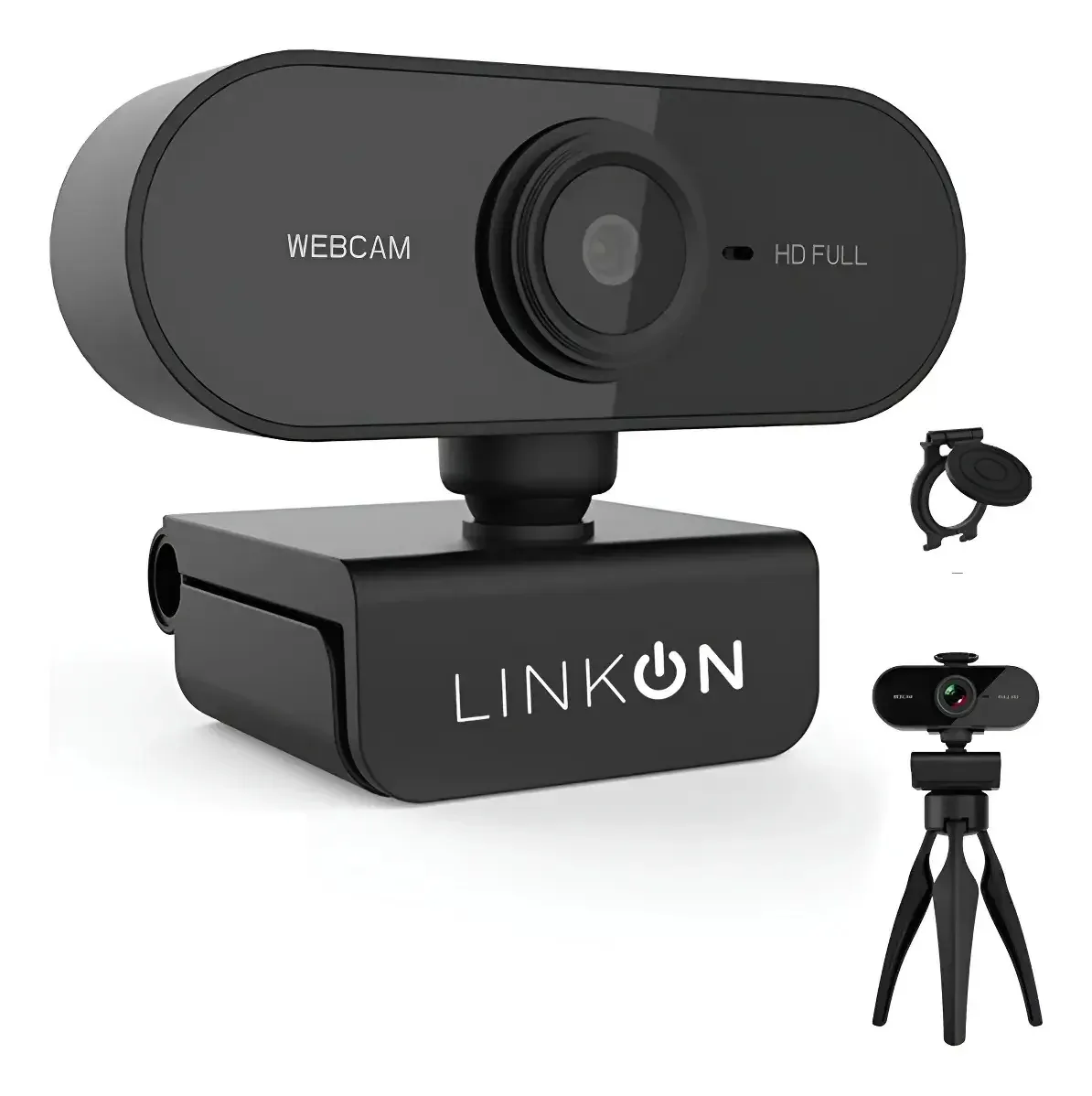 Câmera Web Webcam Fullhd 1080p Usb - Preto