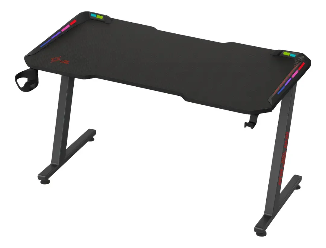 Mesa Combo Gamer Noxi Rgb e cadeira Noxi Gamer | Preto - Vermelho | Ergonômico
