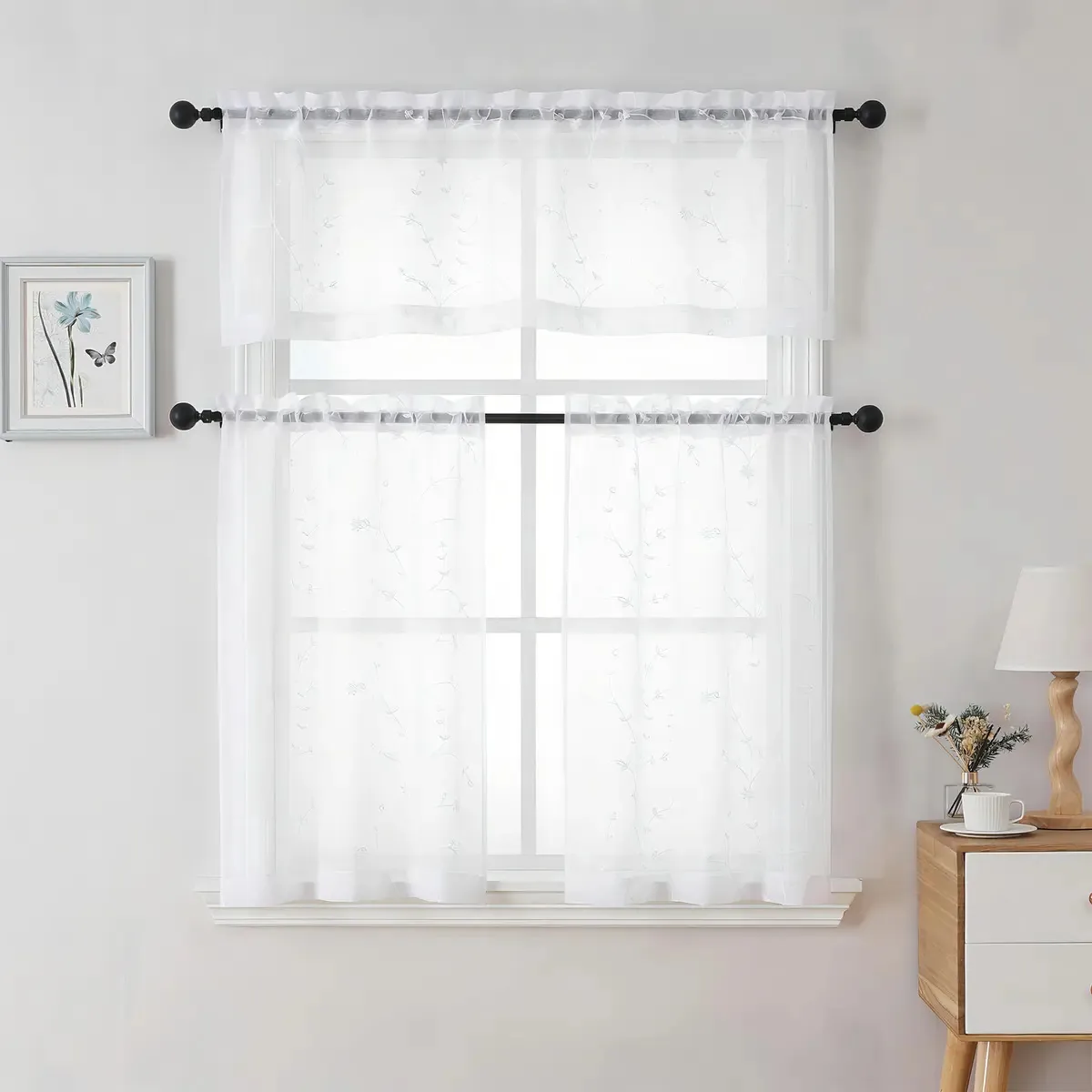 Cortinas e bordas de cozinha bordadas Regal Home Collections