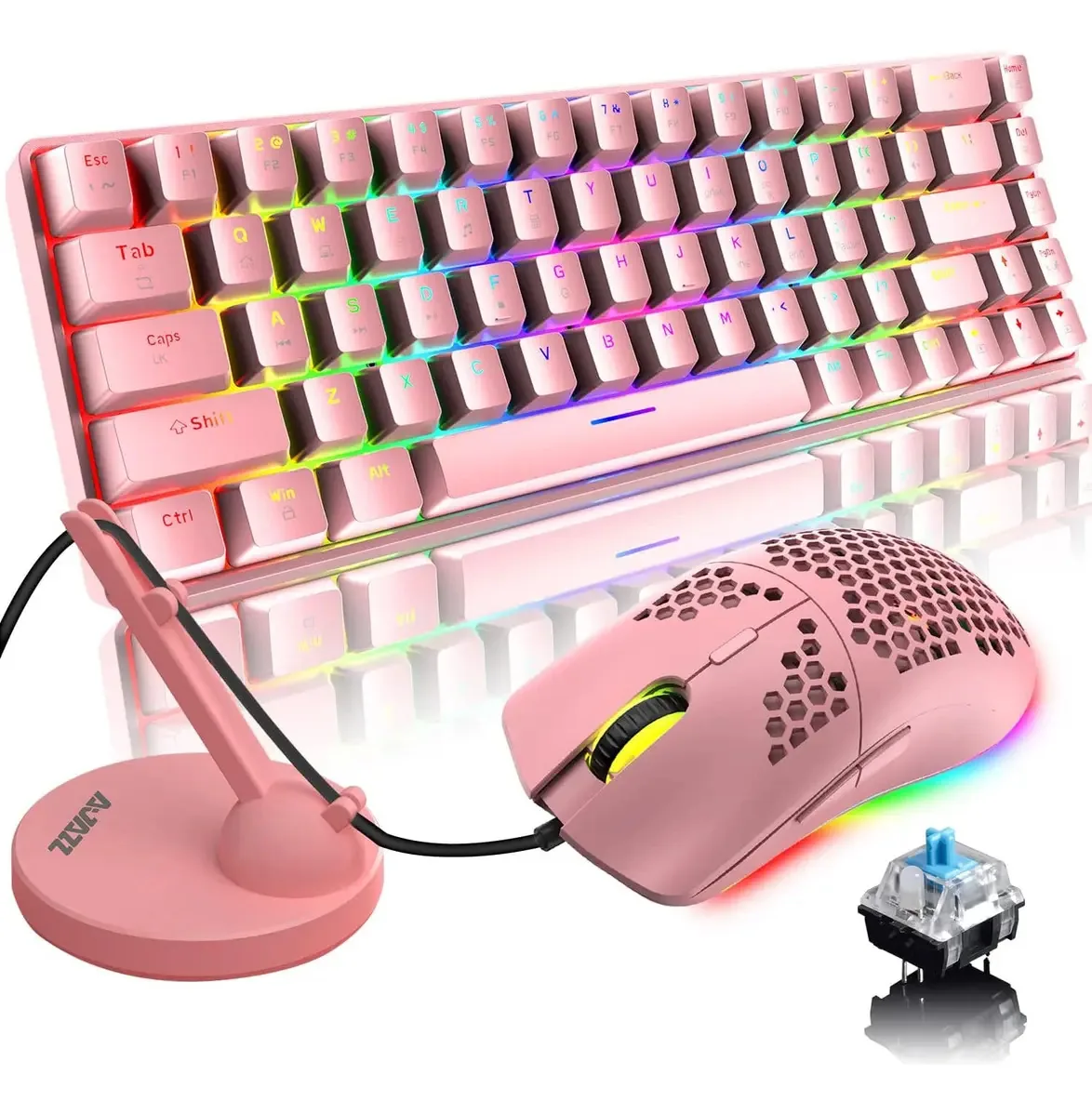 60% Teclado mecânico para jogos Red Switch Mini 68 teclas