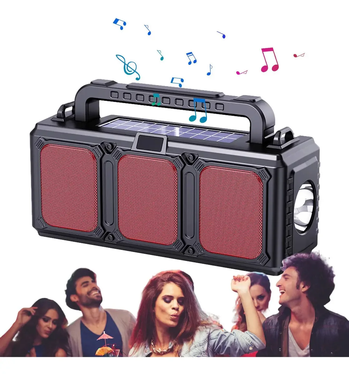 Rádio Meteorológico Portátil Klufo, Rádio Solar Meteorológico, Rádio Meteorológico com Lanterna de Manivela, 5000mAh Resistente, Rádio de Carregamento USB, Carregador de Energia, Alto-falante Externo