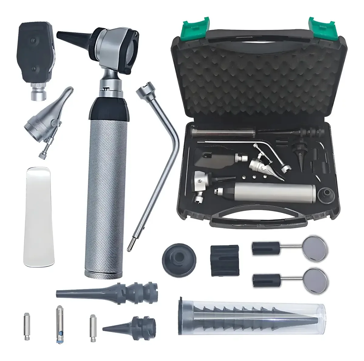 Kit de diagnostico oftalmoscopio e otoscopio NexoHogar cor prata