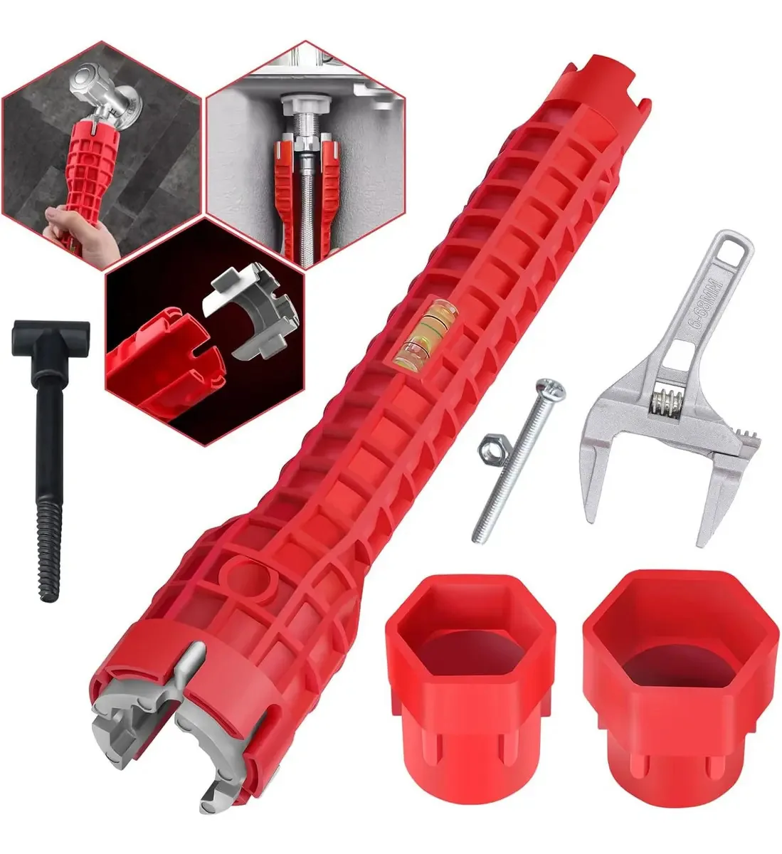 Kit de chave de fenda para torneira de encanamento 8 em 1