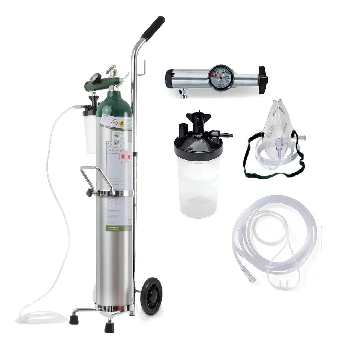 Kit de tanque de oxigênio vazio completo portátil de 682lts