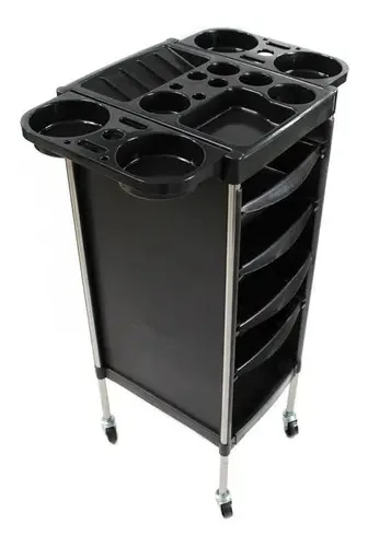 Salão de beleza e móveis de beleza Black Wheels Trolley