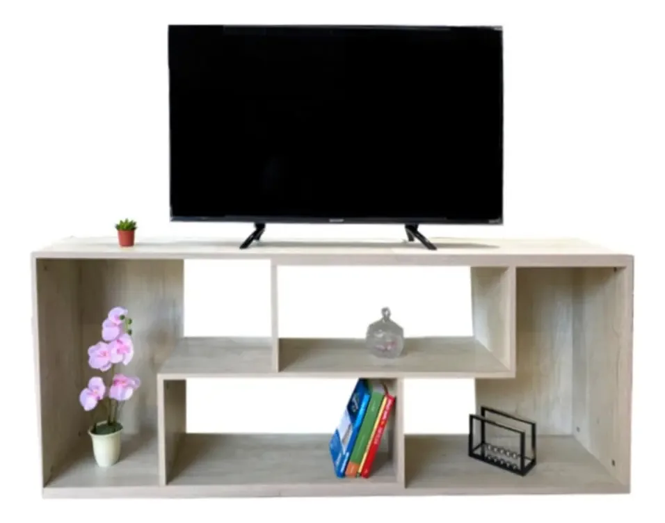 Mobiliário de TV Decomobil Centro de Entretenimento Moderno Color Encino Polar