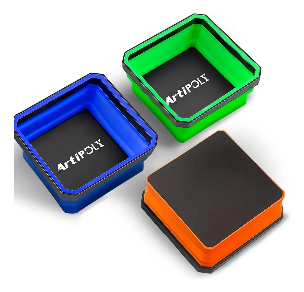 Conjunto de 3 bandejas de silicone magnéticas dobráveis