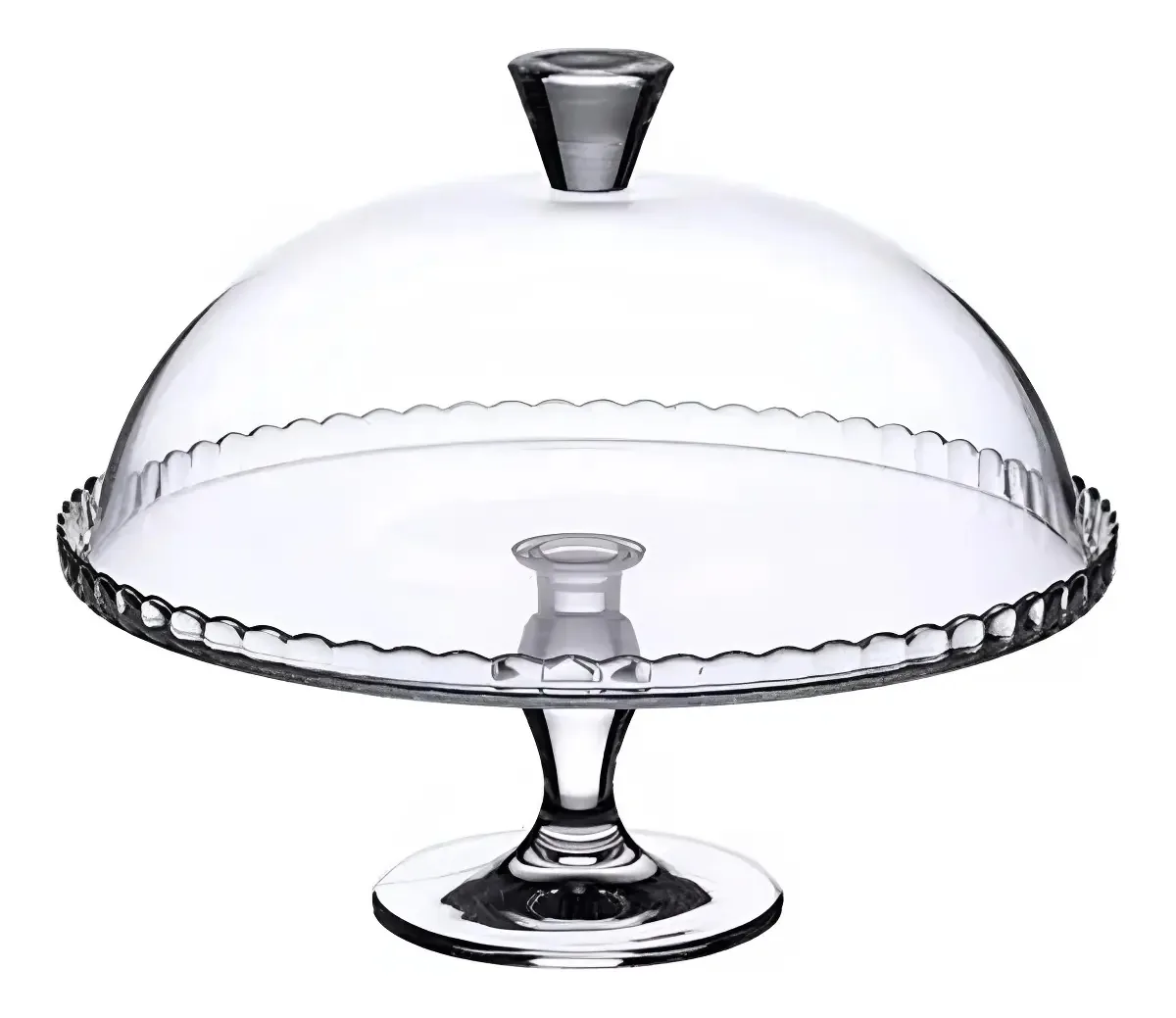 Boleira Vidro Transparente 32cm Com Tampa E Pé Pasabahce Para Bolos