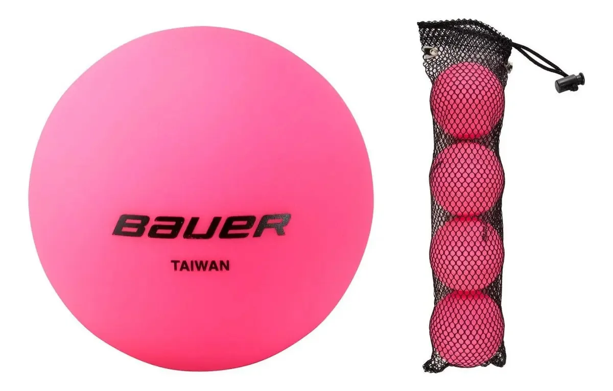 Bola de hóquei rosa Bauer Cool (pacote com 4)