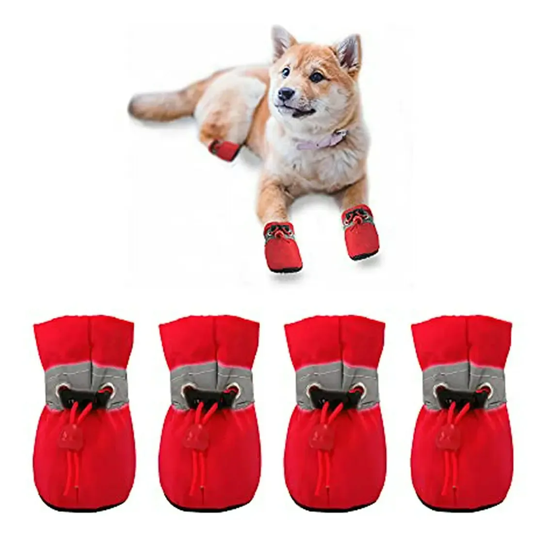 Sapatos para cães pequenos, antiderrapantes e refletivos