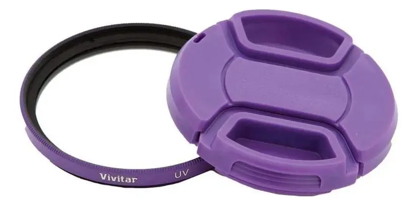 Filtro UV Vivitar de 2.047" e tampa de lente de pressão, Col