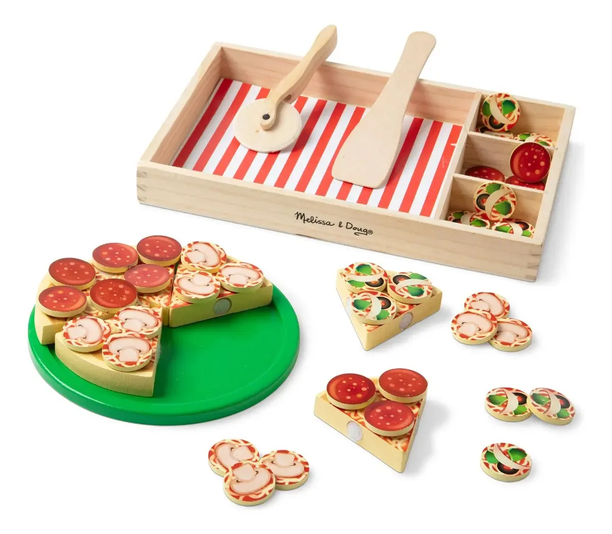 Comida de brinquedo Melissa e Doug para festa de pizza