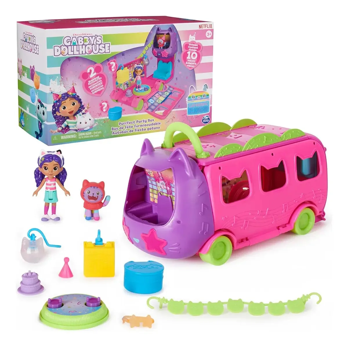 Gabby's Dollhouse Celebration Party Bus, jogo Transformer