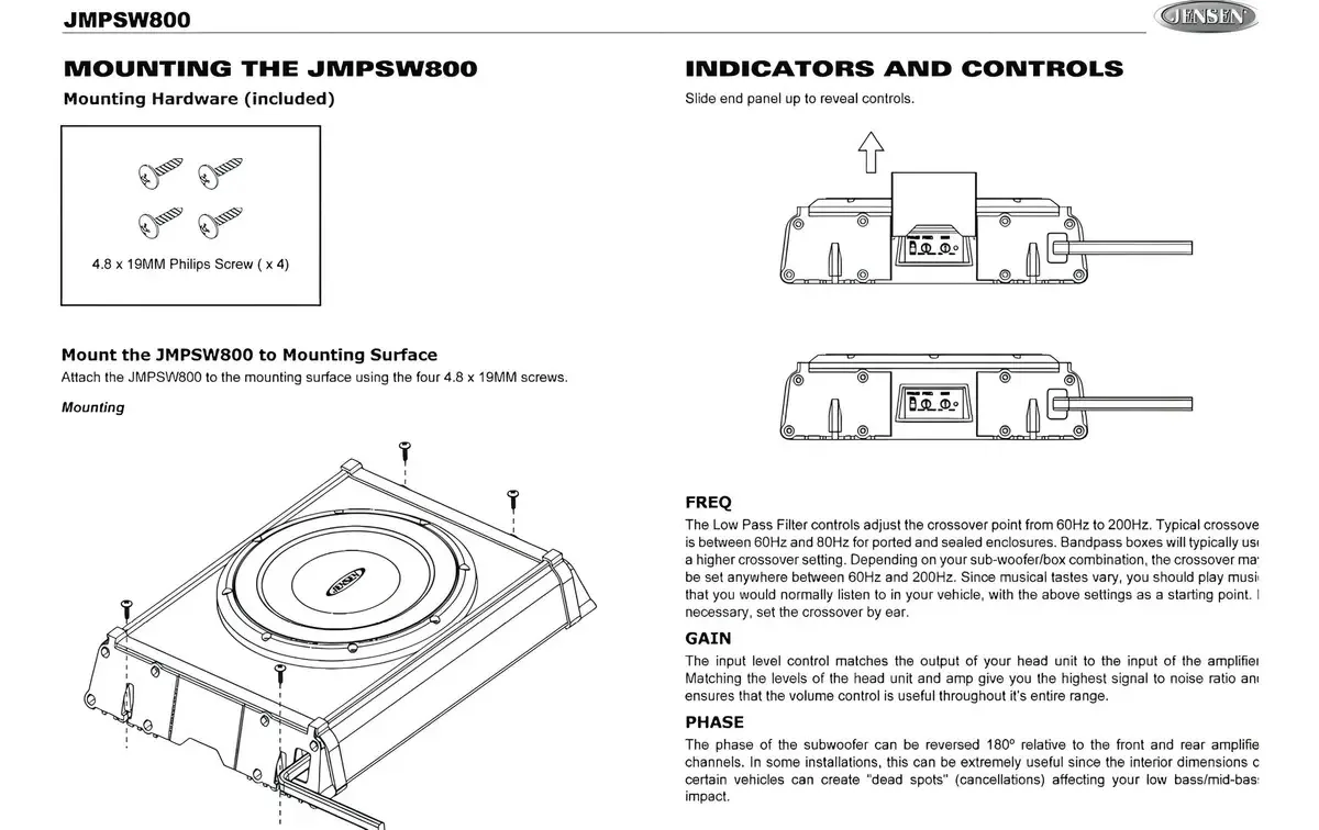 Jens En Jmpsw800 - Subwoofer Amplificado (8 )