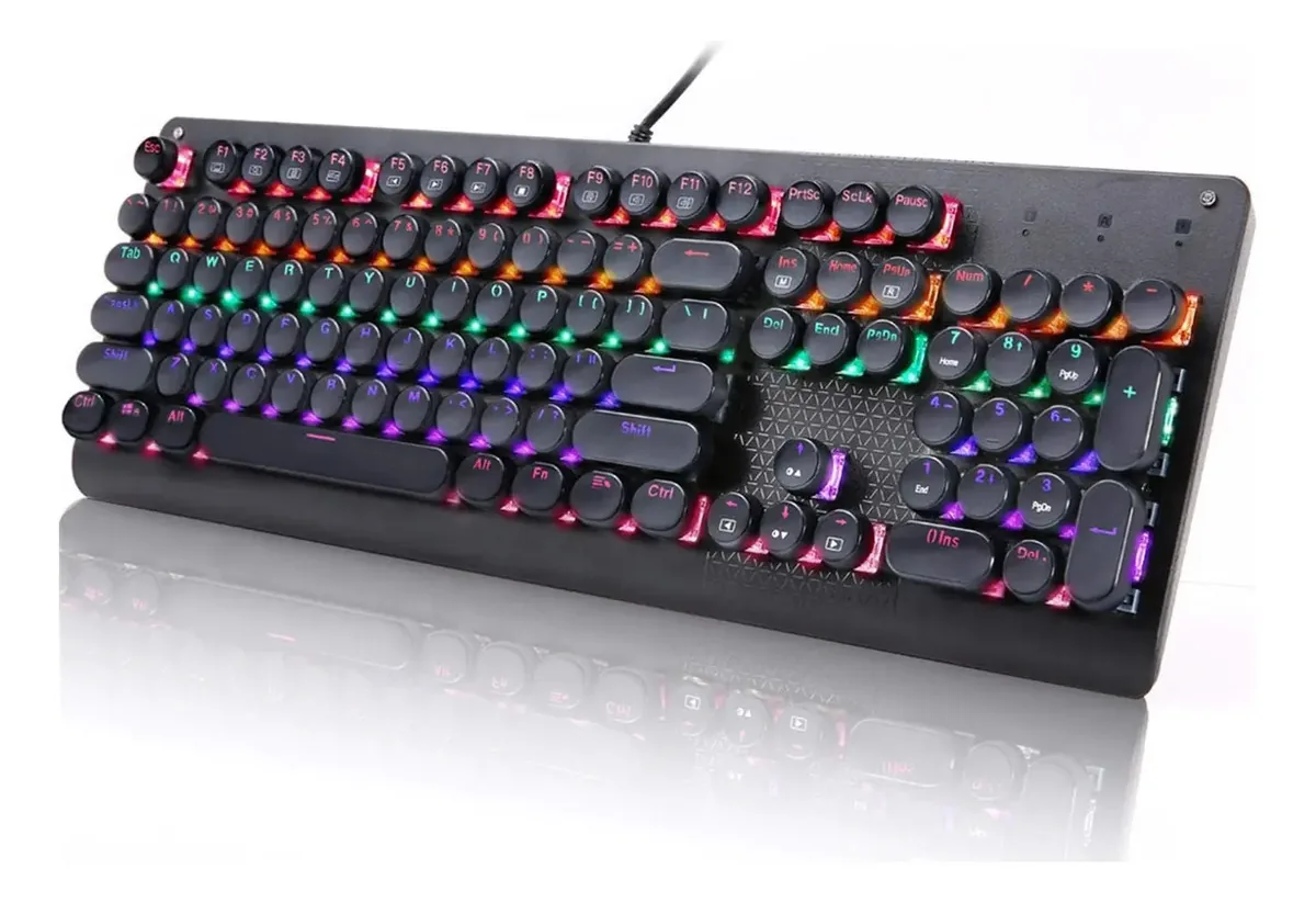 Teclado mecânico retro para jogos e-YOOSO, teclado Y LED