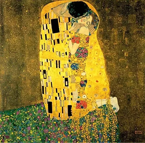 4mybebe Diamond Painting 5d, conjunto de arte com diamantes quadrados, kit de decoração artística com pintura de diamante 5d de 30x40 cm, obras famosas de arte clássica (The Gustav Klimt Kiss)
