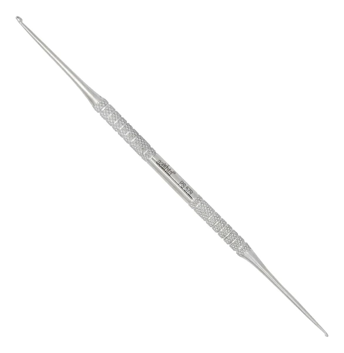 Colher de podologia Aashta Double Point Pedicure Ps-579, cor prateada