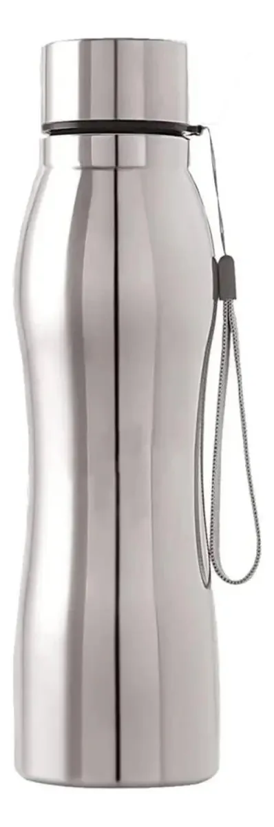 Garrafa térmica de calor frio 750 ml em aço inoxidável, cor prateada térmica