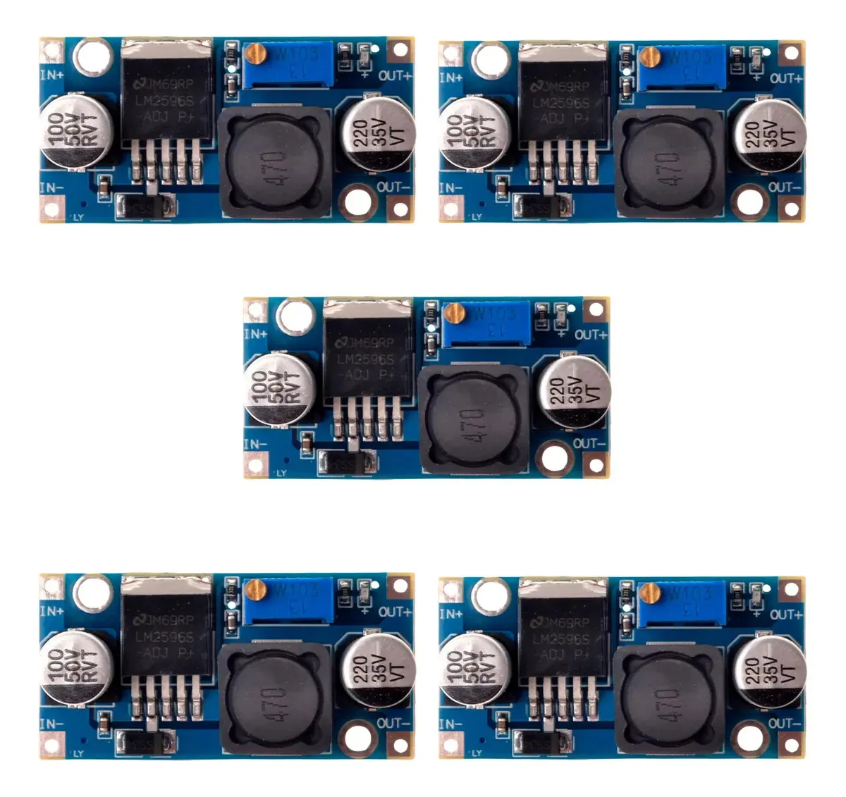 Pacote regulador de tensão variável redutor Tostatronic LM2596S x 5 unidades