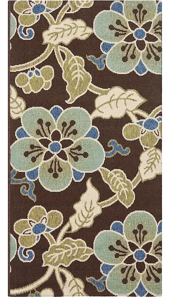 Coleção Safavieh Veranda 2'7' X 5' Chocolate/Aqua Ver00