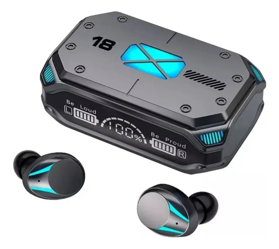 Fones de ouvido intra-auriculares Bluetooth Keluona Fones de ouvido sem fio cinza