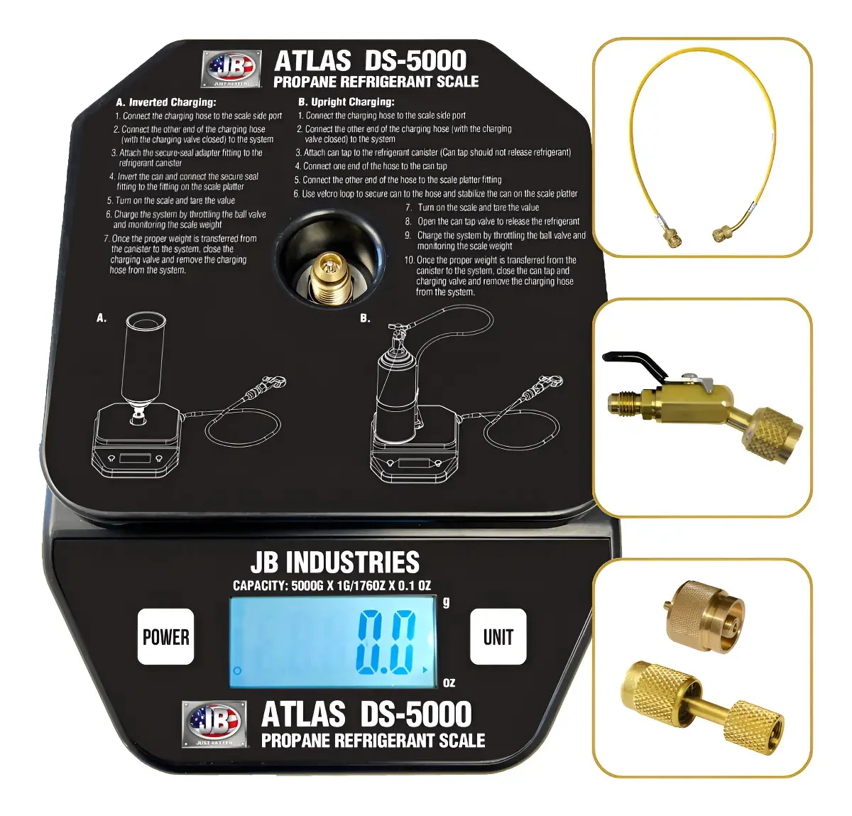 Balança de carga JB Industries DS-5000 5 kg 1 mg bateria alta precisão