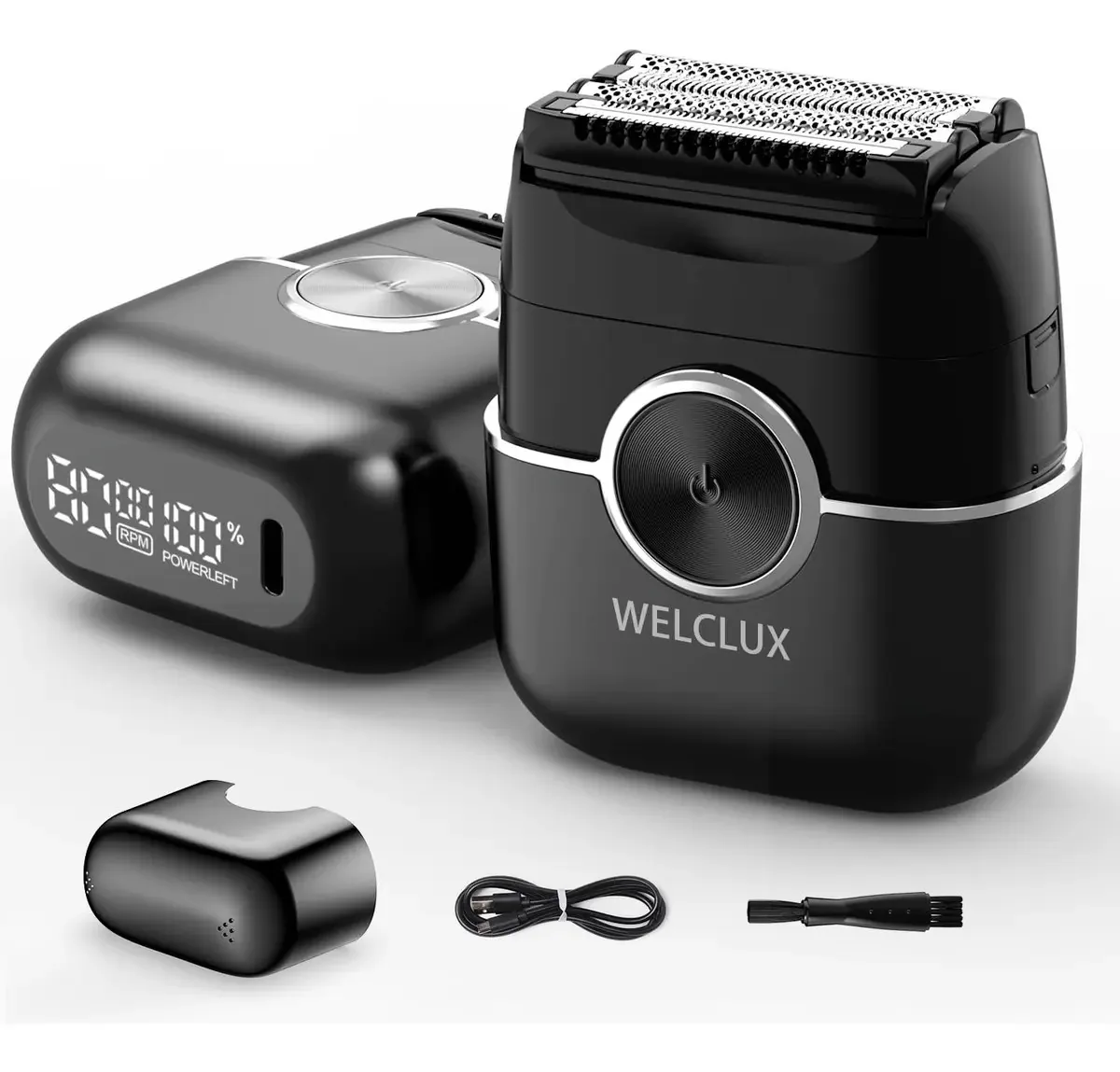 Barbeadores elétricos de alumínio para homens: Mini Maqu. Cor Preto