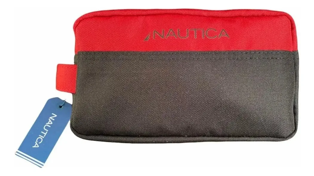 Bolsa masculina Nautica Color Block vermelha/preta