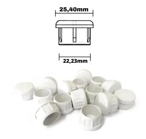 Ponteira Interna Redonda 1 (2,5cm) Branca - 500 Peças