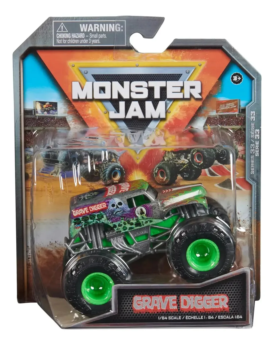 Monster Jam, caminhão Monster Grave Digger, veículo fundido