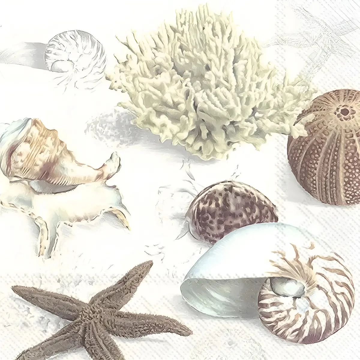Guardanapo Para Decoupage Ihr 33x33 Fundo Do Mar C/ 20 Uni. Fundo Do Mar